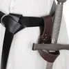 Cintos à prova de ferrugem lâmina segurando alça de couro falso titular cavaleiro com bainha viking anel pirata para cosplay