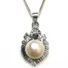 Colliers pendentif en gros 16 22mm 10-11mm bouton blanc perle 925 collier pendentif en argent sterling
