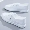 Casual Shoes Low Platform Women Sneakers Sprots 2024 Fashion Spring Summer White Breathable Comfortable Lace Up Flats