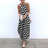 カジュアルドレスSOJINM 2024 MAXI FOR STRIPE STRIPE PRINTED SOREVELESS SOCERAL SUMMER BEACH DRESS SLING LONG STREETWEAR6XL