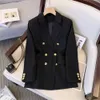 Fashion Blazer Women Spring Casual manga larga en ropa exterior Slim Black Double Blazers Feminino Jackets Streewear 240318