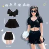 Women's Swimwear Split Bathing Suit Women 2pcs Hollowed Sexy Short Tops High-waisted Skirt Slim Seaside Holiday Beachwear Swimsuit