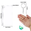 Keychains 50 Pcs Sublimation Acrylic Key Chain Blank Clear Song For Vinyl Kit Rectangle