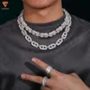 Hiphop smycken passera diamant testare anpassad gris näsa s925 silver vvs moissanite miami kubansk länk kedja halsband