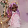 ICY DBS Blyth – poupée 16 bjd, jouet super noir, teint, cheveux violets, corps articulé, Nobl7008, 30cm, jouet anime pour filles, 240315