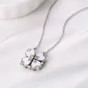 Anhänger Halsketten Mode Magnetische Klapp Herzförmige Blatt Klee Halskette Geschenk Öffnende Zierliche Schmuck Für Freund