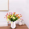 Decoratieve Bloemen Kunstmatige Buiten 6 Packs Plastic Calla Lelie Faux Groen Bloemstukken Met Vaas