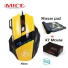 Fareler IMICE Büyük Mouses Pad X7 Kablolu Oyun Fare 7 Düğmeleri 2400 DPI LED Optik USB Ergonomik Oyun Fare Fareleri Dizüstü Bilgisayar İçin