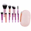 10 stuks Mini Draagbare Make-up Kwasten Set Met Zak Dagelijkse Benodigdheden Make Up Blending Foundati Poeder Blush Oogschaduw Borstels Kit U739 #