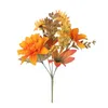 Fleurs décoratives 30 cm 1 pcs vraie soie Dahlia chrysanthème fleur artificielle famille bureau fête tournesol Bouquet jardin El mariage