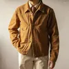 Vestes pour hommes Veste de ranch en toile rouge Vintage Western Vêtements d'extérieur pour hommes avec boucle au dos