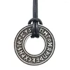 Naszyjniki wiszące nostalgia viking runes biżuteria runiczna amulet okrąg Naszyjnik kobiety mężczyzn Vegvisir kompas nordycki talizman pogański klejnot