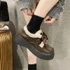 Boots Coton Chaussures Femmes Automne et hiver 2023 Nouveau Kawaii Fashion Allmatch British Style Sponge Cake Plateforme mignonne