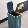 1pc Bathroom Press Type Can, Bullet Cover Trash Can with Lid, Suitable for Bathroom, Living Room, Bedroom, Home Essential Supplies