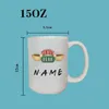 Tasses personnalisées avec nom, émissions de télévision, amis, personnalisées, 15OZ, Central Perk, Design, tasse à thé, café, décalcomanie pour la maison, service à thé Mugen en céramique