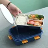 MeyJig Portable Lunch Box 304 Stainless Steel Liner with Tableware Camping Picnic Food Container Bento 240312