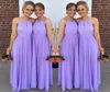 Cheap Chiffon Long Bridesmaid Dress Sexy Halter Neck Sleeveless Open Backless Wedding Guest Dress ALine Floor Length Bridesmaids 5678712