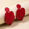 Dingle örhängen ujbox grossist överdriven röd svart rosa dubbel kärlek hjärta för kvinnor mamma flickvän fru smycken gåva
