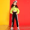 Kledingsets Kinderen Danskostuums Voor Meisjes Jazz Crop Tops met lange mouwen Broek Tiener Hiphop-outfits Kinderen Stage Street Performance Wear