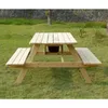 Set di mobili da campeggio in legno, tavolo da picnic, giardino esterno, viaggi in campeggio