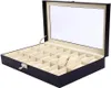 Scatola per orologi in pelle PU da 24 slot Custodia per orologi Custodia per gioielli Display Scatola per organizer con serratura a chiave Top in vetro Regalo per uomo Donna MX2002183023