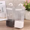 Gift Wrap 1Pc Transparent Rose Flower Box Plastic Cake Packaging Florist Wrapping Boxes DIY Wedding Valentine's Day