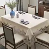 Table Cloth Waterproof Oil Resistant And Washable Square Tablecloth Rectangular Lace Tea White