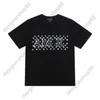 Tik Tok Influencer Même Marque De Créateur Pur Coton Version Haute Été Nouvelle Impression Lettre Couple Style Noir Blanc Lâche T-shirt À Manches Courtes