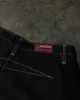 Jeans masculinos Retro bordados jeans jeans JNCO Y2K Roupa de alta qualidade Jeans Harajuku Lace Gothic High Caist Jeansl2403