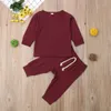 Cotton Baby barn född pyjamas pjs sätter xmas casual sömnkläder nattkläder toppar kläder set 240325