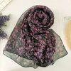 Sarongs 70 * 180cm pour femmes Foulard Bandana en mousseline de soie élégante Georgette Scarf Fleur châle Summer Summer Sun Protection Thin Breathable 24325