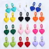 Dangle Earrings Colorful Heart For Women Retro Autumn And Winter Simple Sweet Buckle Design Acrylic Party Wedding Jewelry