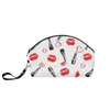 Cosmetic Bags Sexy Lips Mini Faux Leather Bag For Women Portable Zipper Strap Makeup Organizer Lady Travel