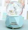 Boxes Crystal Ball Music Box Cute Bear Girl Star Birthady Gifts Glowing Snowflakes Music Box Home Decoration Desktop Ornament