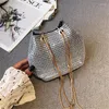 Schoudertassen Clutch Diamanten Tas Luxe Dames Portemonnee Handtassen Strass Ketting Avond/Feest/Bruiloft Zilveren Etui Verjaardagscadeau