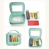Cosmetische tassen Vrouw Kleurrijk Effen Kleur Draagbare koffer Reizen Transparante opening Make-uptas PVC Handtas Badwas