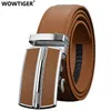 WOWTIGER MEN MAND AUTORY Automatic Buckle Leather Designer Male Male Belt Belt Weist Belts for Men Ceinture Homme Cinturon 240320