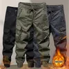 Winter Plüsch Cargo Hosen Männer Jogging Casual Hosen Cott Volle Länge Military Streetwear Herren Arbeit Taktische Trainingsanzug Hosen H7sm #