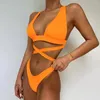 Kvinnors badkläder Bandage Fashion Anti-Deformed Women Swimsuit Special Bikini Set Split för vattenaktivitet