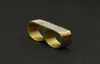 Anello da uomo doppio dito Gioielli hip-hop di moda Anelli d'oro in acciaio inossidabile ghiacciato di alta qualità9729111