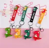 Sevimli figürler küçük dinozor anahtarlık karikatür bebek anahtar zinciri anime hayvan çiftleri hediye silika jel moda zarif anahtarlıklar jewe8607118