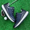 HBP Non-Brand Wholesale soft PU Leather Spike-less Sports Athletic men Breathable Training Golf Shoes