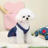 犬アパレル春夏ペットデニムドレス服ビンテージファッション子犬猫ストラップ服甘い愛