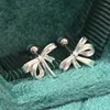 Stud Earrings Cute Metal Ribbon Bowknot Elegant Piercing Fashion Jewelry Simple For Women Girls