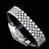 Estuche de acero inoxidable de diamante de alta calidad movimiento mecánico para hombres muñequera para mujeres