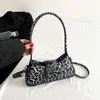 Женская сумка подмышками во французском стиле на шнурке, коричневая, черная леопардовая сумка-клатч, женские винтажные сумки через плечо из искусственной кожи, универсальные