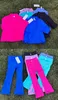 Våren och Lu-1807 Autumn Childrens Sports Zipper Jacket Fashion Trend Jacket och Bell-Bottom Fitness Flare Pants
