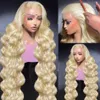 613 Lace Frontal Wig 13x6 Honey Blonde Body Wave Lace Front Wigs Brazilian 13x4 HD Transparent Colored Human Hair Wig for Women