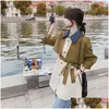 Womens Trench Coats Superaen Coreano Design Patchwork Windbreaker Jaqueta Solta Primavera e Outono Contraste Cor Casaco Drop Delivery A Otmrn