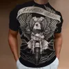 American Eagle Pattern Men's T-Shirt 3D Motorcycle Print Tees Manga Curta Retro Tops Verão Roupas Masculinas Pulôver Oversized Z0oO #